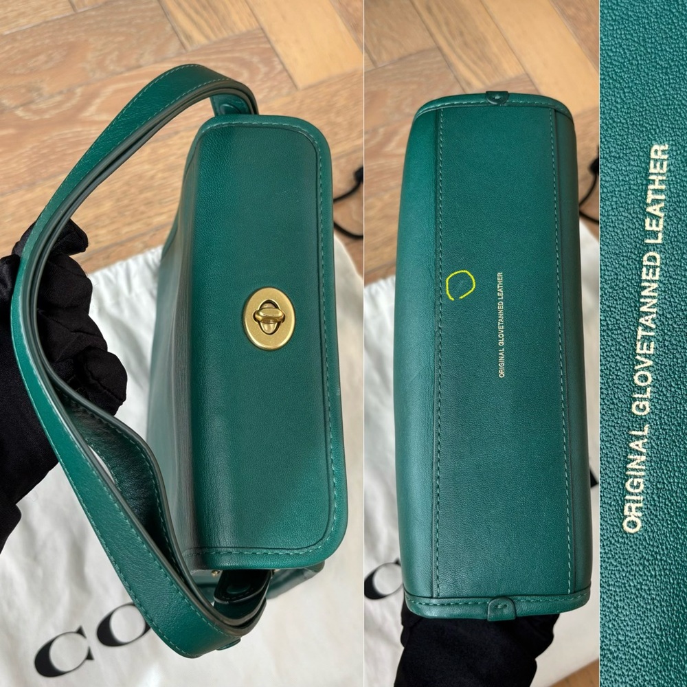 COACH Turnlock Shoulder Bag Green - Picture 8 of 16